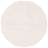 Table Top White ?0x2.5 cm Solid Wood Pine