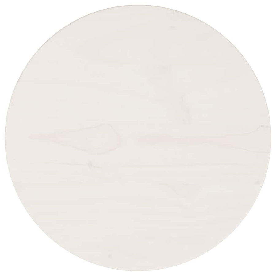 Table Top White ?0x2.5 cm Solid Wood Pine