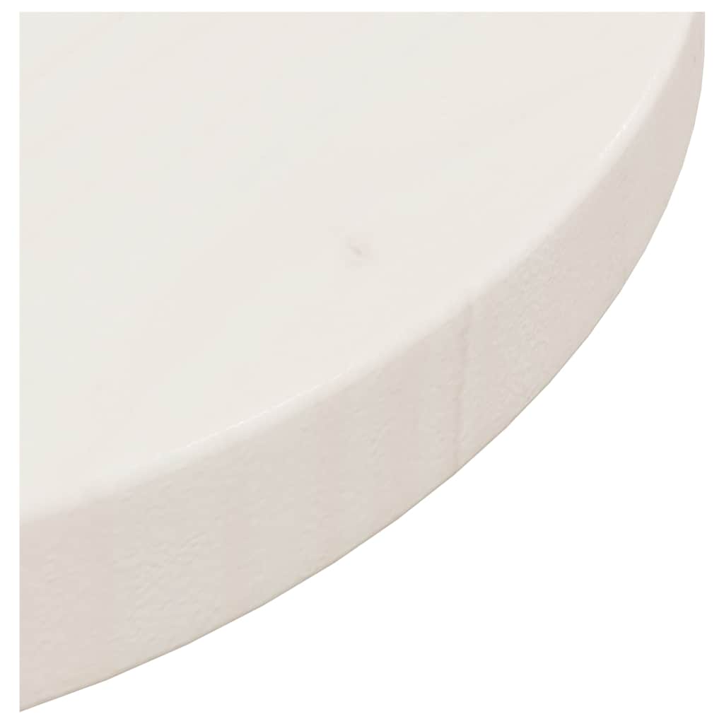 Table Top White ?0x2.5 cm Solid Wood Pine