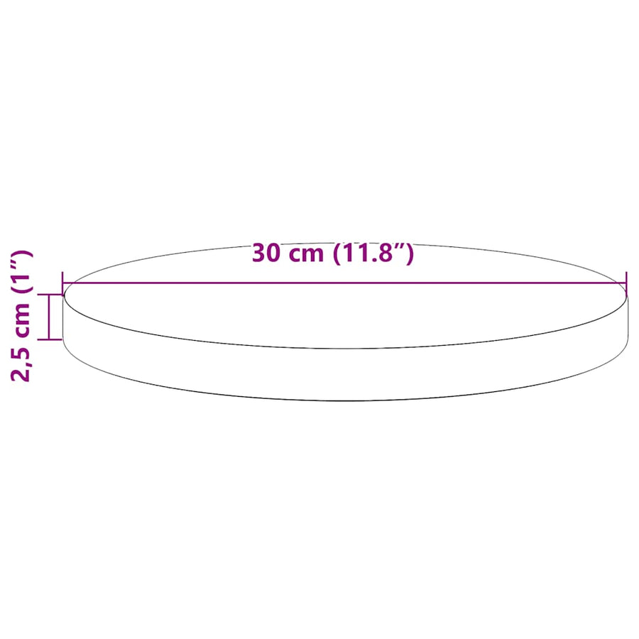 Table Top White ?0x2.5 cm Solid Wood Pine