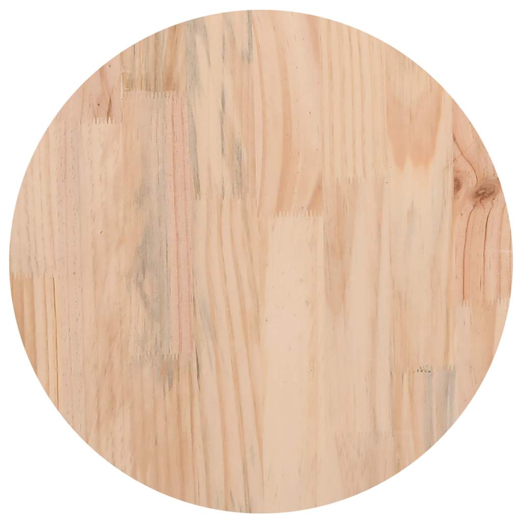 Table Top White ?0x2.5 cm Solid Wood Pine