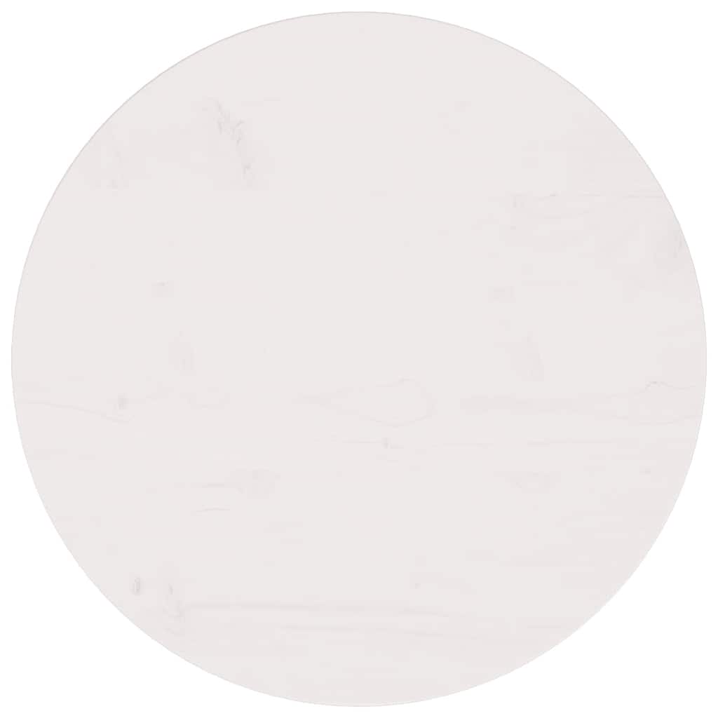 Table Top White ?0x2.5 cm Solid Wood Pine