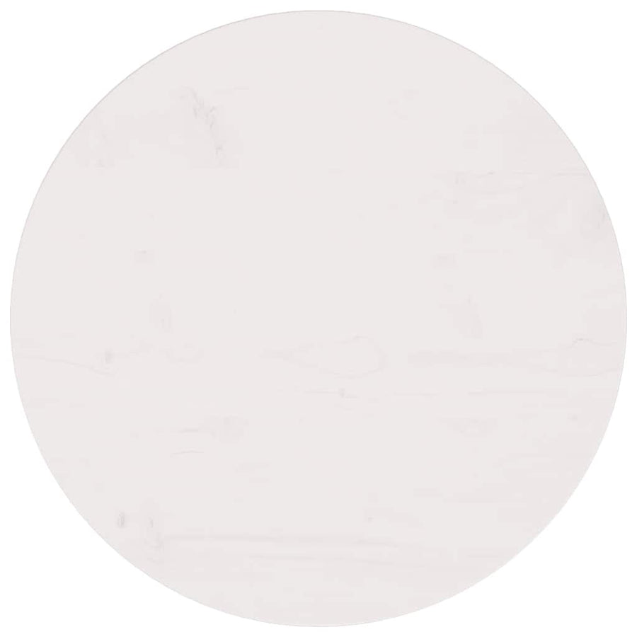Table Top White ?0x2.5 cm Solid Wood Pine