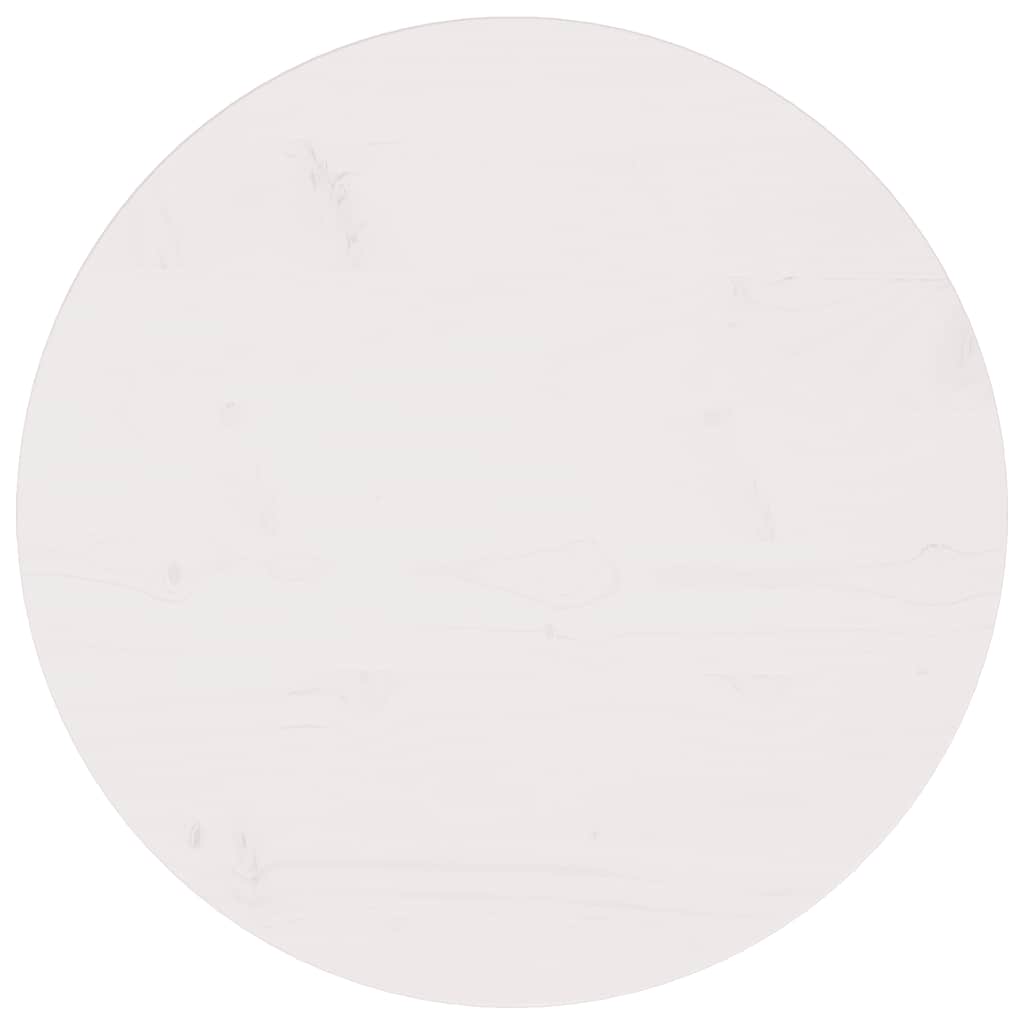 Table Top White ?0x2.5 cm Solid Wood Pine