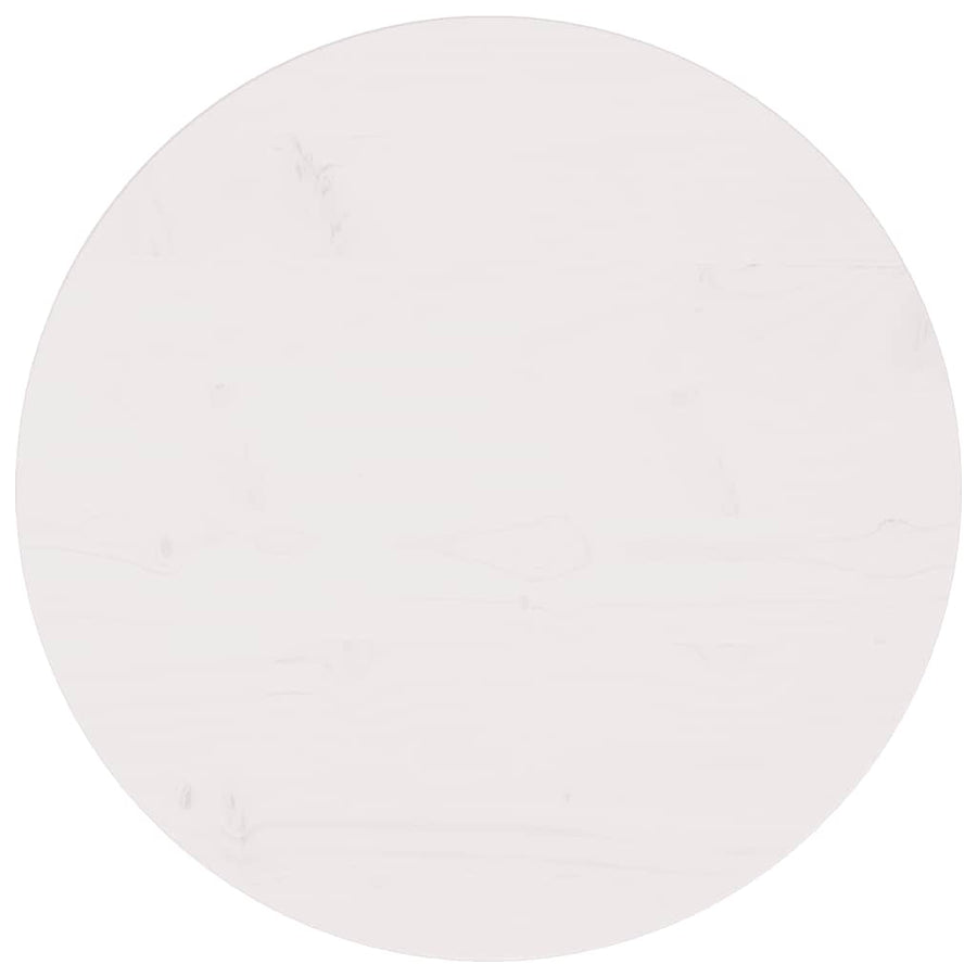 Table Top White ?0x2.5 cm Solid Wood Pine