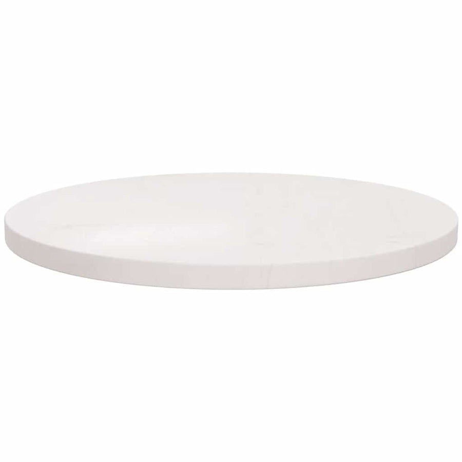 Table Top White ?0x2.5 cm Solid Wood Pine