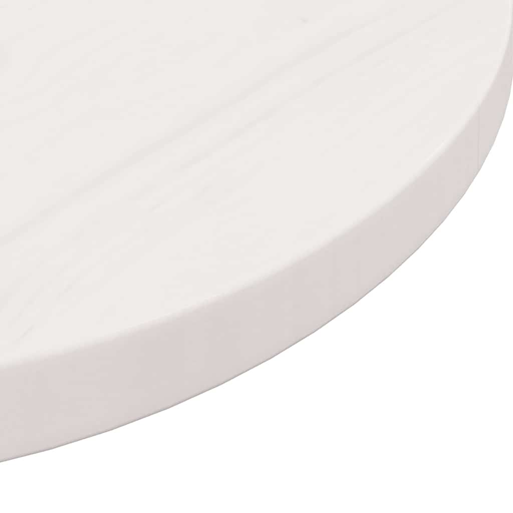 Table Top White ?0x2.5 cm Solid Wood Pine
