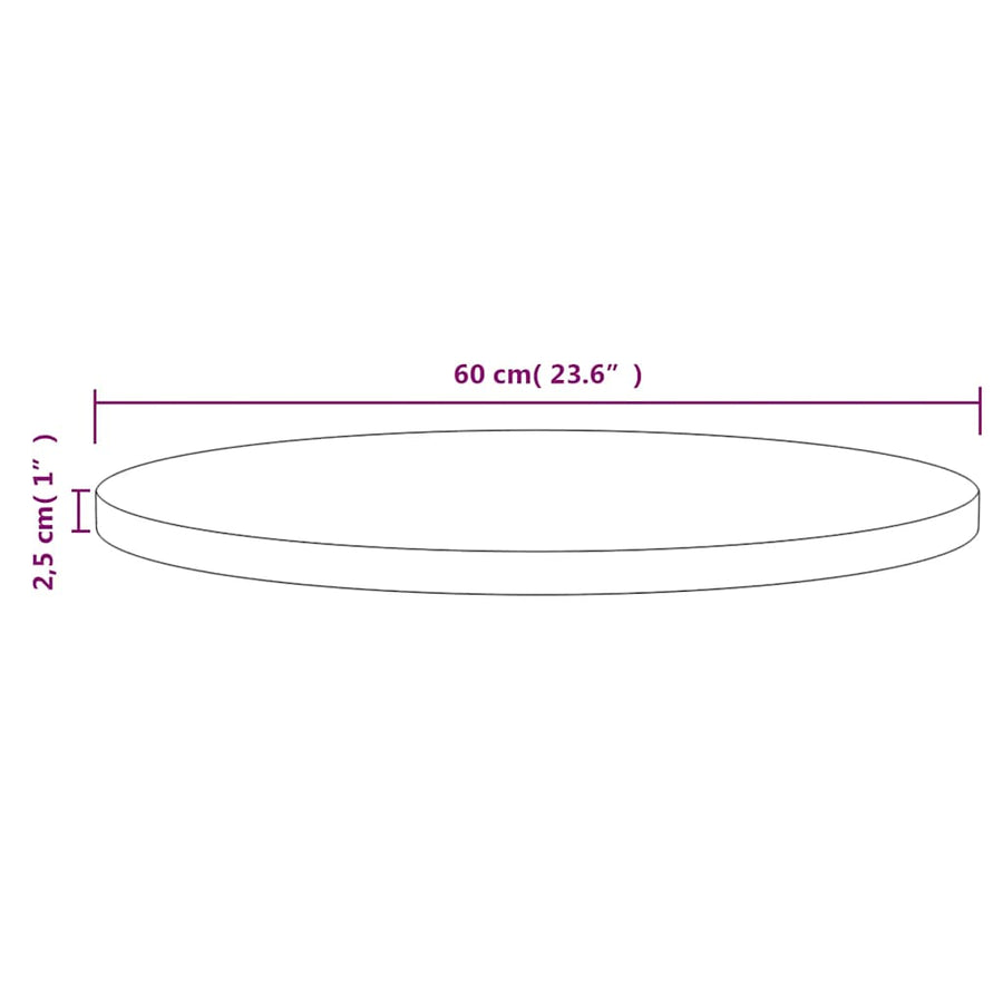 Table Top White ?0x2.5 cm Solid Wood Pine
