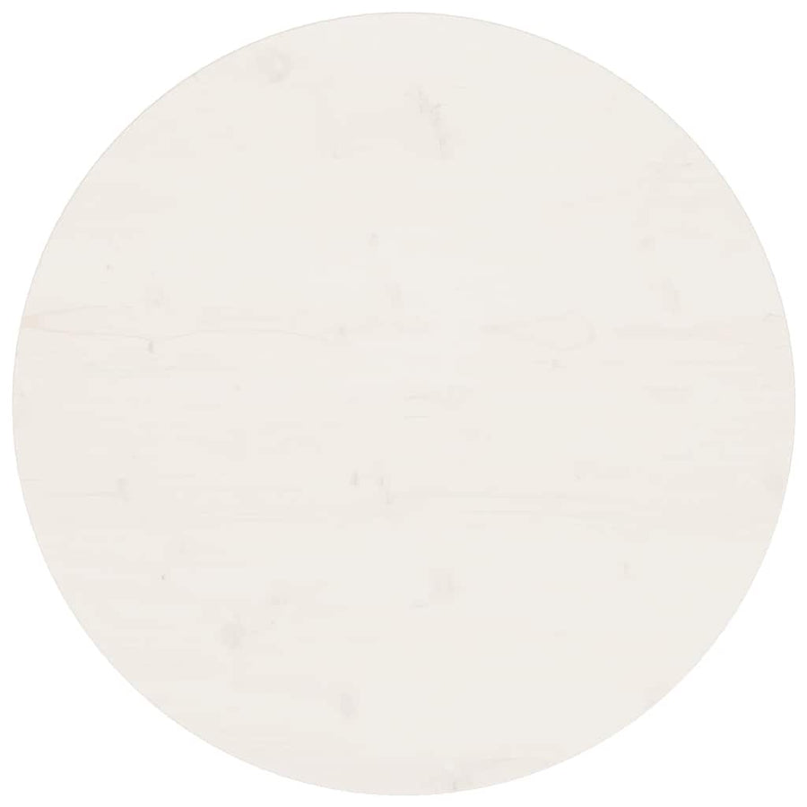 Table Top White Ø70x2.5 cm Solid Wood Pine