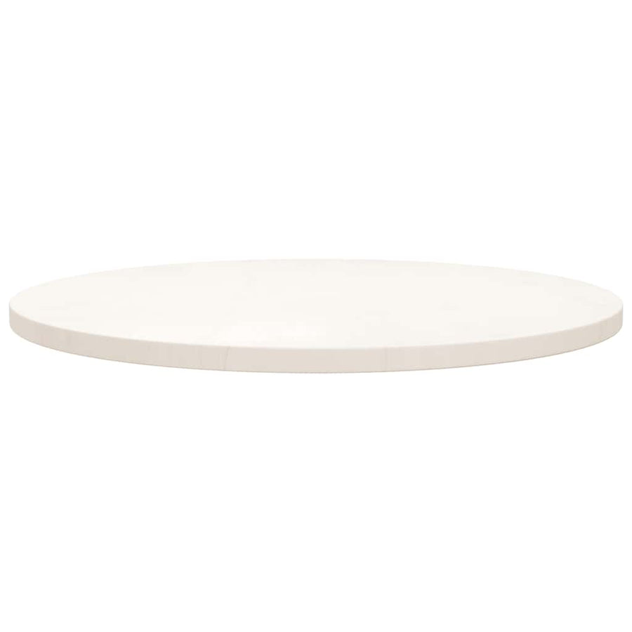 Table Top White Ø70x2.5 cm Solid Wood Pine