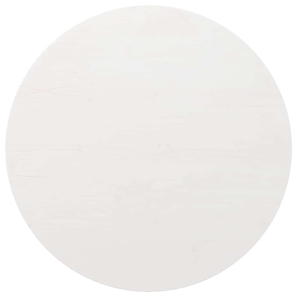 Table Top White ?0x2.5 cm Solid Wood Pine