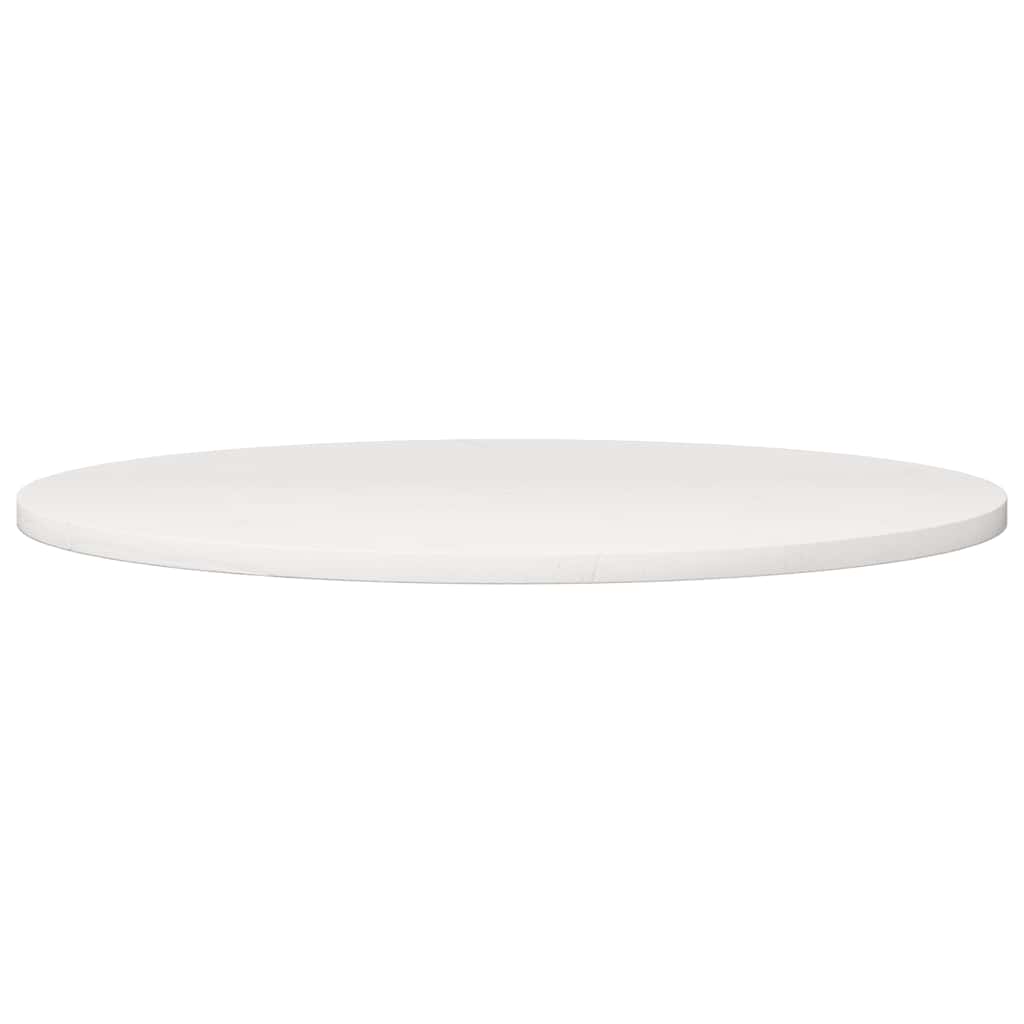 Table Top White ?0x2.5 cm Solid Wood Pine