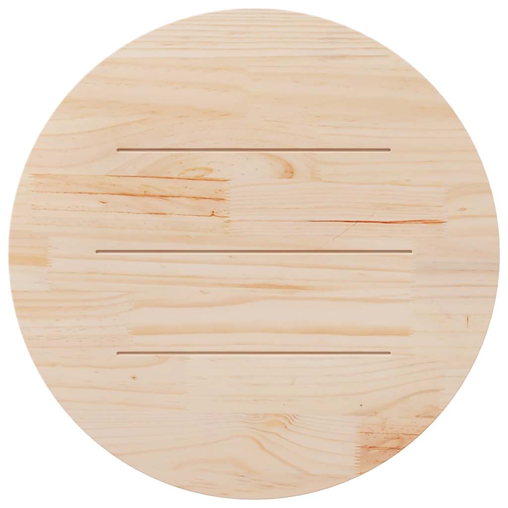 Table Top White ?0x2.5 cm Solid Wood Pine