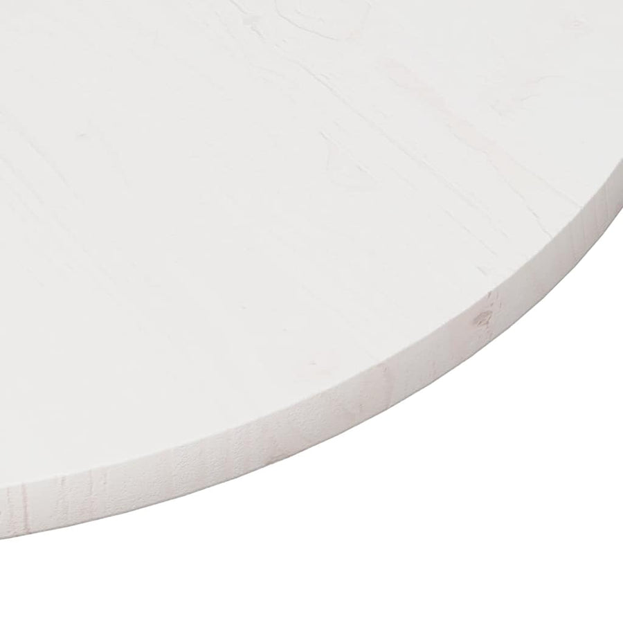Table Top White ?0x2.5 cm Solid Wood Pine