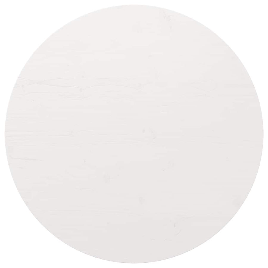 Table Top White ?0x2.5 cm Solid Wood Pine