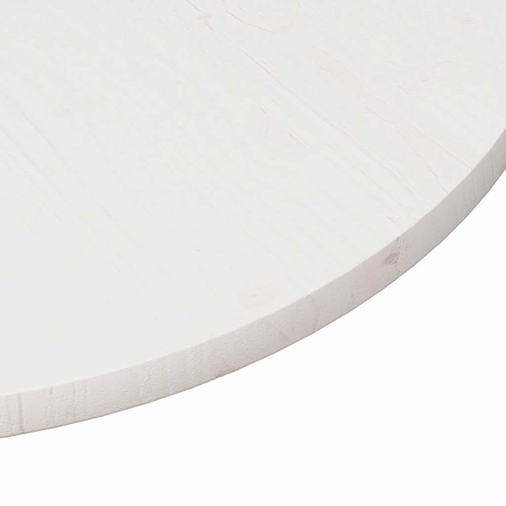 Table Top White ?0x2.5 cm Solid Wood Pine