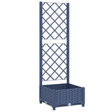 Garden Planter with Trellis Blue Grey 40x40x121.5 cm PP - Front View
