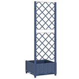 Garden Planter with Trellis Blue Grey 40x40x121.5 cm PP - Rear View