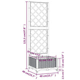 Garden Planter with Trellis Blue Grey 40x40x121.5 cm PP