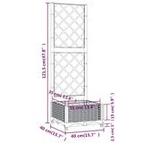 Garden Planter with Trellis Blue Grey 40x40x121.5 cm PP - Low Angle