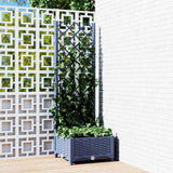 Garden Planter with Trellis Blue Grey 40x40x121.5 cm PP
