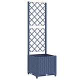Garden Planter with Trellis Blue Grey 40x40x136 cm PP - Front View