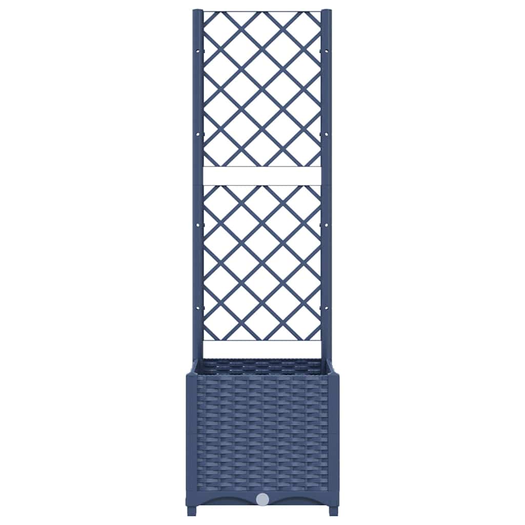Garden Planter with Trellis Blue Grey 40x40x136 cm PP