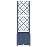 Garden Planter with Trellis Blue Grey 40x40x136 cm PP - Top-Down View