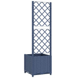 Garden Planter with Trellis Blue Grey 40x40x136 cm PP - Rear View