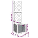 Garden Planter with Trellis Blue Grey 40x40x136 cm PP - Low Angle