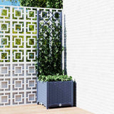 Garden Planter with Trellis Blue Grey 40x40x136 cm PP