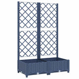 Garden Planter with Trellis Blue Grey 80x40x121.5 cm PP - Front View