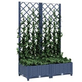 Garden Planter with Trellis Blue Grey 80x40x121.5 cm PP - Side View