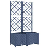 Garden Planter with Trellis Blue Grey 80x40x136 cm PP - Front View