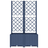 Garden Planter with Trellis Blue Grey 80x40x136 cm PP - Top-Down View