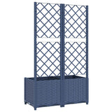 Garden Planter with Trellis Blue Grey 80x40x136 cm PP - Rear View
