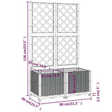 Garden Planter with Trellis Blue Grey 80x40x136 cm PP - Low Angle