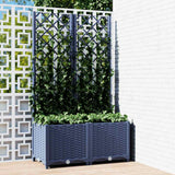 Garden Planter with Trellis Blue Grey 80x40x136 cm PP