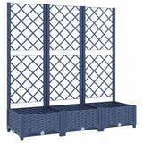 Garden Planter with Trellis Blue Grey 120x40x121.5 cm PP - Front View