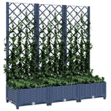 Garden Planter with Trellis Blue Grey 120x40x121.5 cm PP - Side View