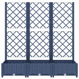 Garden Planter with Trellis Blue Grey 120x40x121.5 cm PP - Top-Down View