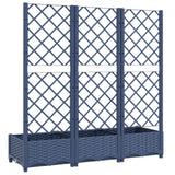 Garden Planter with Trellis Blue Grey 120x40x121.5 cm PP - Rear View