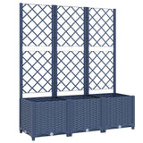 Garden Planter with Trellis Blue Grey 120x40x136 cm PP - Front View