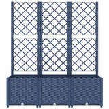Garden Planter with Trellis Blue Grey 120x40x136 cm PP - Top-Down View