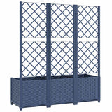 Garden Planter with Trellis Blue Grey 120x40x136 cm PP - Rear View