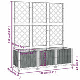 Garden Planter with Trellis Blue Grey 120x40x136 cm PP - Low Angle