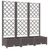 Garden Planter with Trellis Brown 120x40x121.5 cm PP