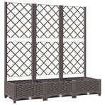 Garden Planter with Trellis Brown 120x40x121.5 cm PP