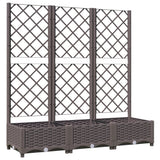 Garden Planter with Trellis Brown 120x40x121.5 cm PP - Front View