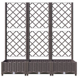 Garden Planter with Trellis Brown 120x40x121.5 cm PP